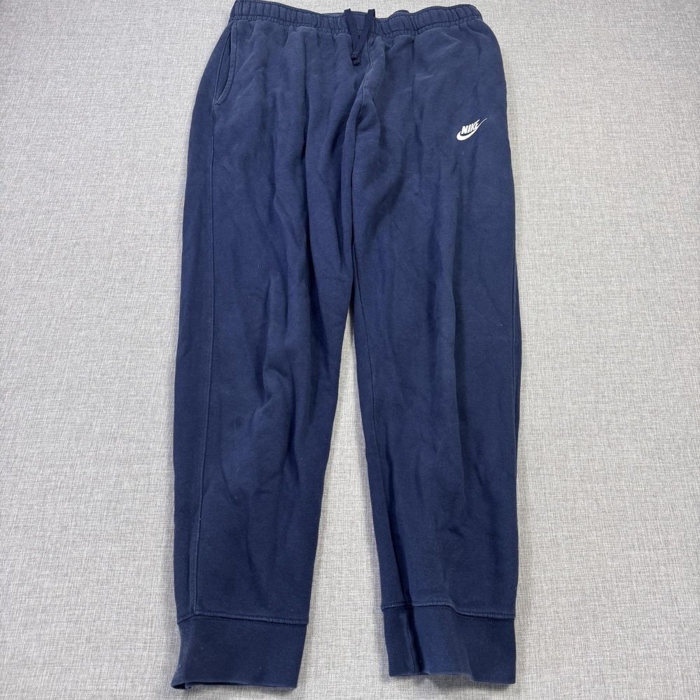 Nike Sweatpants Mens XL Blue Fleece Jogger Drawstring Pockets 33x31 Cuffed